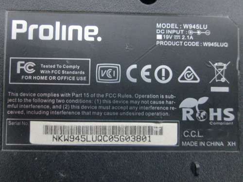 Proline W945LU 14` Notebook Bottom Cover 6-39-W9453-012-C